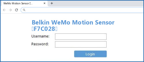 Belkin WeMo Motion Sensor (F7C028) router default login