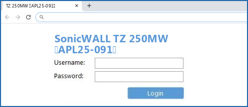SonicWALL TZ 250MW (APL25-091) router default login