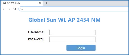 Global Sun WL AP 2454 NM router default login