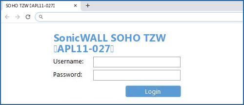 SonicWALL SOHO TZW (APL11-027) router default login