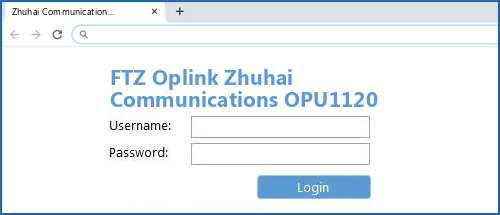 FTZ Oplink Zhuhai Communications OPU1120 router default login