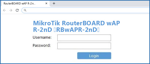 MikroTik RouterBOARD wAP R-2nD (RBwAPR-2nD) router default login