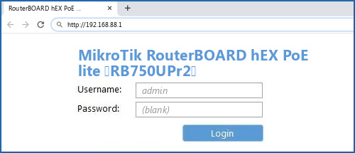 MikroTik RouterBOARD hEX PoE lite (RB750UPr2) router default login