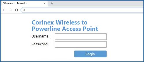 Corinex Wireless to Powerline Access Point router default login