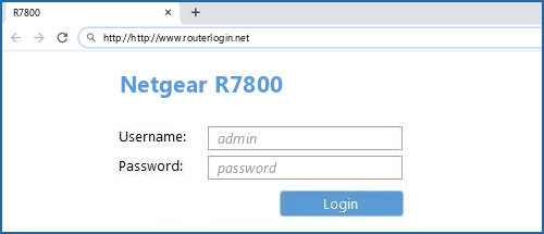 Netgear R7800 router default login