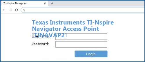 Texas Instruments TI-Nspire Navigator Access Point (TINAVAP2) router default login