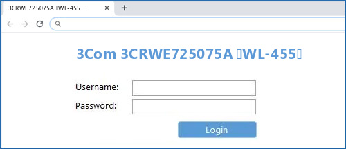 3Com 3CRWE725075A (WL-455) router default login