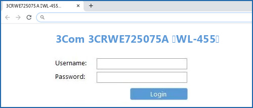 3Com 3CRWE725075A (WL-455) router default login