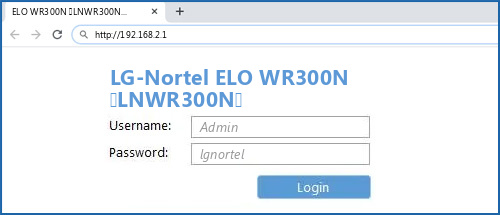 LG-Nortel ELO WR300N (LNWR300N) router default login