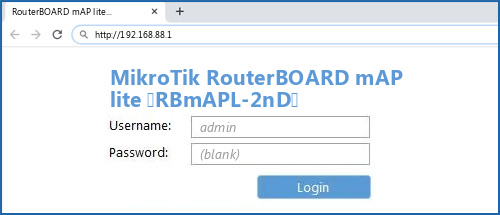 MikroTik RouterBOARD mAP lite (RBmAPL-2nD) router default login