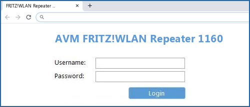 AVM FRITZ!WLAN Repeater 1160 router default login