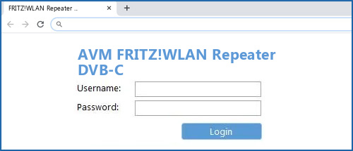 AVM FRITZ!WLAN Repeater DVB-C router default login