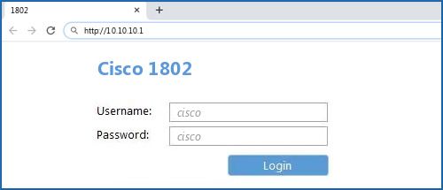 Cisco 1802 router default login