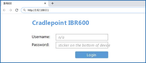 Cradlepoint IBR600 router default login