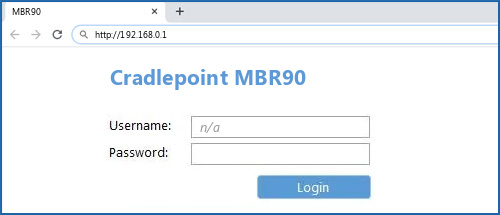 Cradlepoint MBR90 router default login