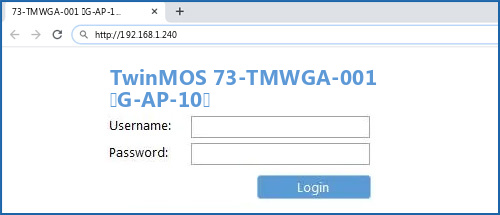 TwinMOS 73-TMWGA-001 (G-AP-10) router default login