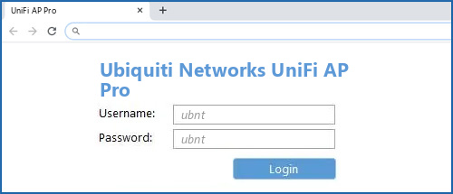 Ubiquiti Networks UniFi AP Pro router default login