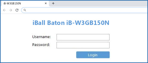 iBall Baton iB-W3GB150N router default login