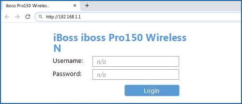 iBoss iboss Pro150 Wireless N router default login