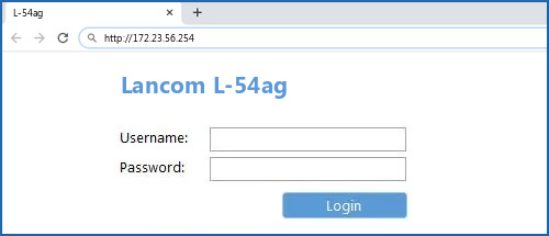 Lancom L-54ag router default login