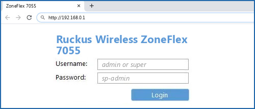 Ruckus Wireless ZoneFlex 7055 router default login