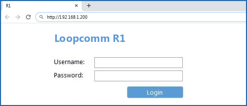 Loopcomm R1 router default login