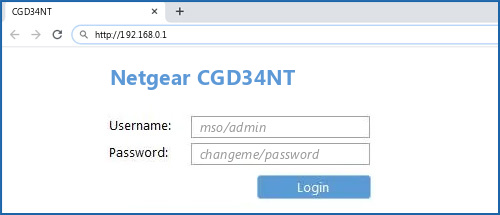 Netgear CGD34NT router default login