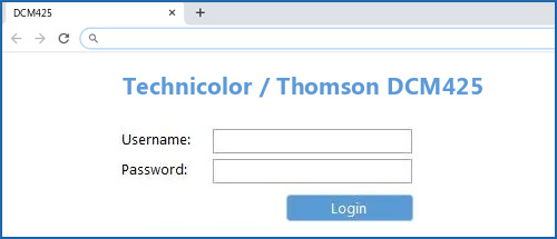 Technicolor / Thomson DCM425 router default login