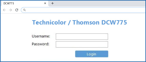 Technicolor / Thomson DCW775 router default login