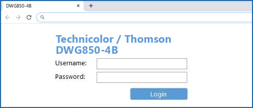 Technicolor / Thomson DWG850-4B router default login