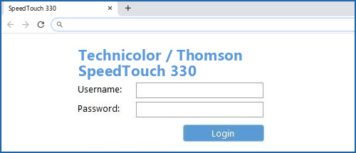 Technicolor / Thomson SpeedTouch 330 router default login