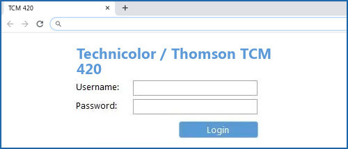 Technicolor / Thomson TCM 420 router default login