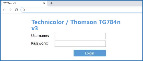 Technicolor / Thomson TG784n v3 router default login