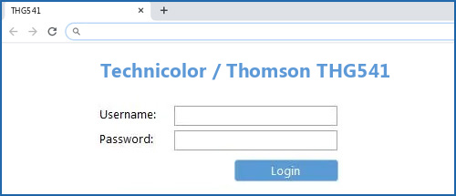 Technicolor / Thomson THG541 router default login