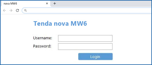 Tenda nova MW6 router default login