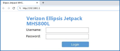 Verizon Ellipsis Jetpack MHS800L router default login
