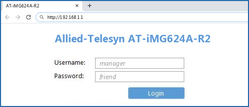 Allied-Telesyn AT-iMG624A-R2 router default login