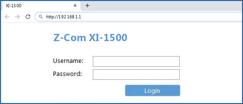 Z-Com XI-1500 router default login