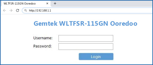 Gemtek WLTFSR-115GN Ooredoo router default login