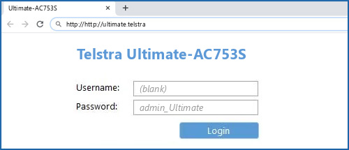 Telstra Ultimate-AC753S router default login