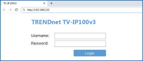 TRENDnet TV-IP100v3 router default login