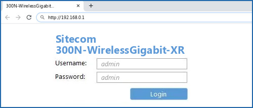 Sitecom 300N-WirelessGigabit-XR router default login