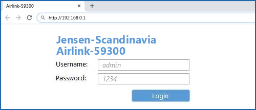 Jensen-Scandinavia Airlink-59300 router default login