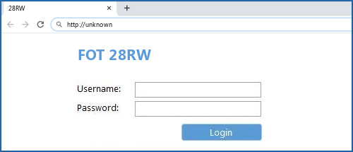 FOT 28RW router default login