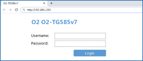 O2 O2-TG585v7 router default login