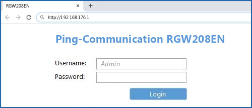 Ping-Communication RGW208EN router default login